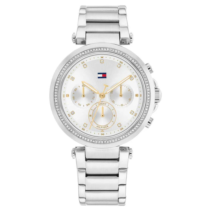 Tommy Hilfiger Women’s Silver Chronograph Watch with Crystal Bezel 1782701 - Authentic