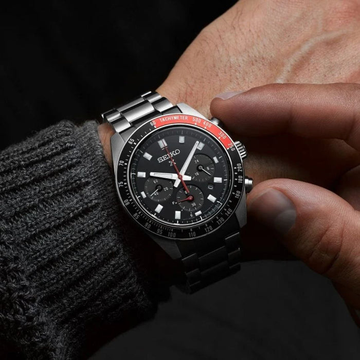 Seiko Prospex Speedtimer Solar Chronograph Tachymeter – Black Dial Stainless Steel SSC916P1 - Authentic