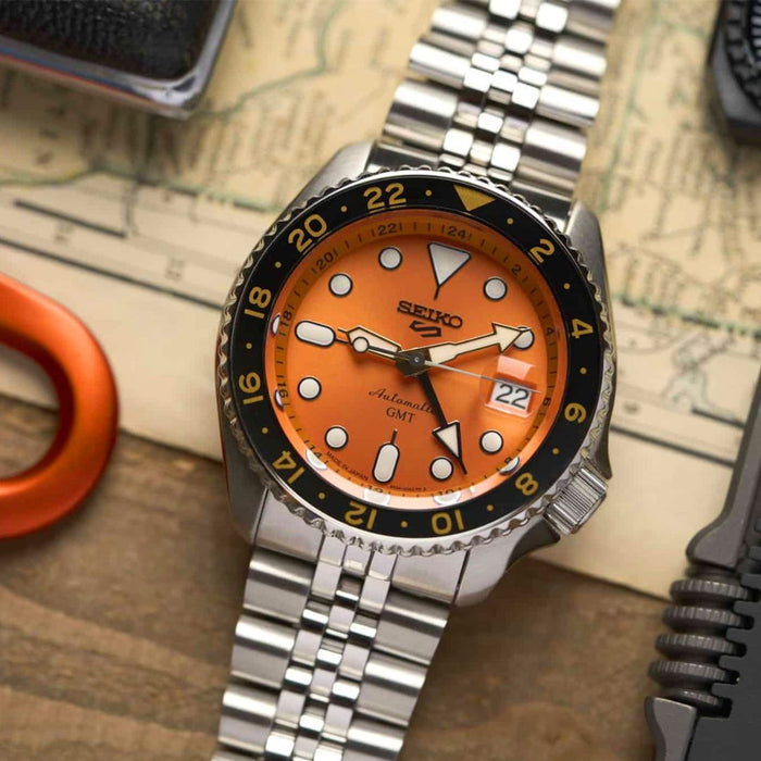 Seiko Prospex Automatic GMT Diver Orange Dial Stainless Steel 200M SSK005K1 - Authentic