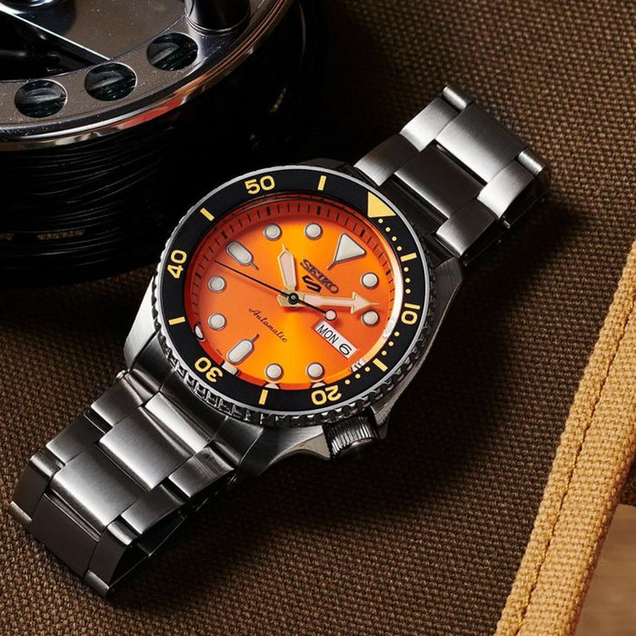 Seiko 5 Sports Automatic Diver Orange Dial Stainless Steel - SRPD59K1 - Authentic