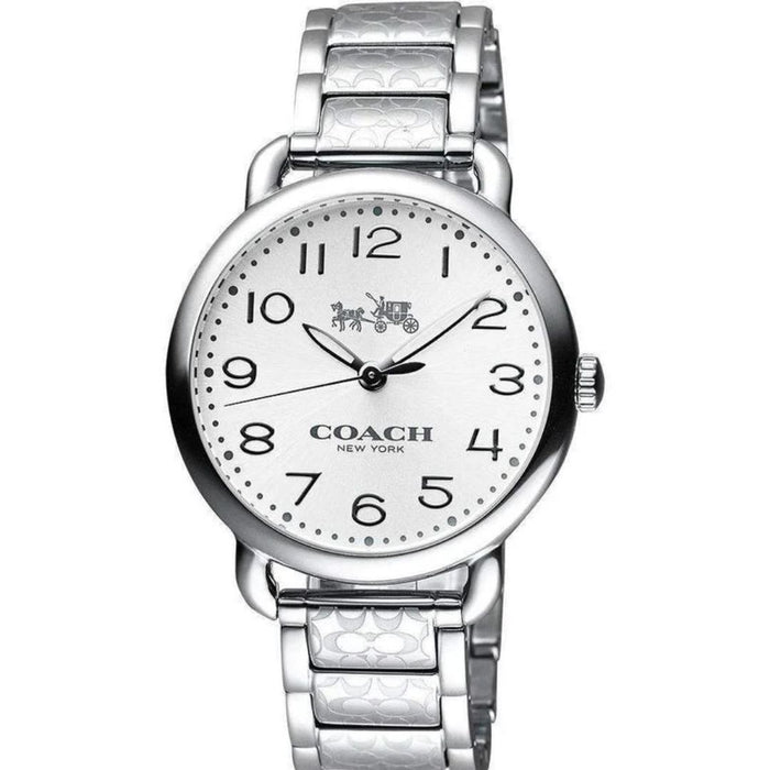 Coach New York Silver Round Women’s Watch – Stainless Steel Bracelet 14502495 - Authentic