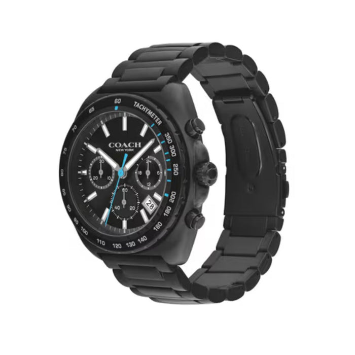 Coach Men’s Chronograph Watch – Black Stainless Steel Tachymeter 14602705 - Authentic