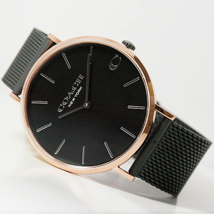 Coach Classic Watch – Rose Gold Case & Black Mesh Strap 14602470 - Authentic