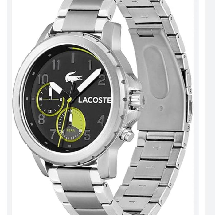 Lacoste Men’s Stainless Steel Black Dial Watch - 2011207 - Authentic
