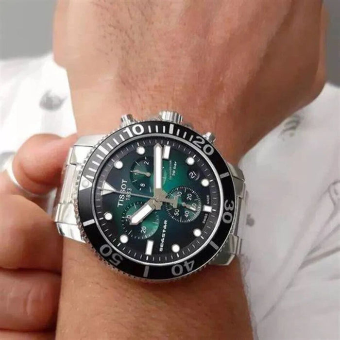 Tissot Seastar 1000 Chronograph Green Gradient Dial Men’s Watch t120.417.11.091.01 -Swiss Factory