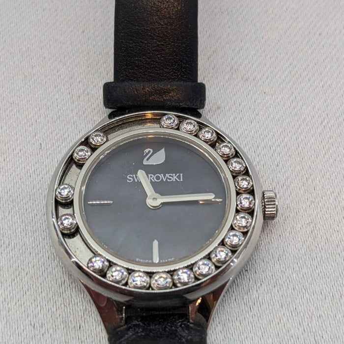 Swarovski Lovely Crystals Mini Black Leather Watch 5242898 - Authentic