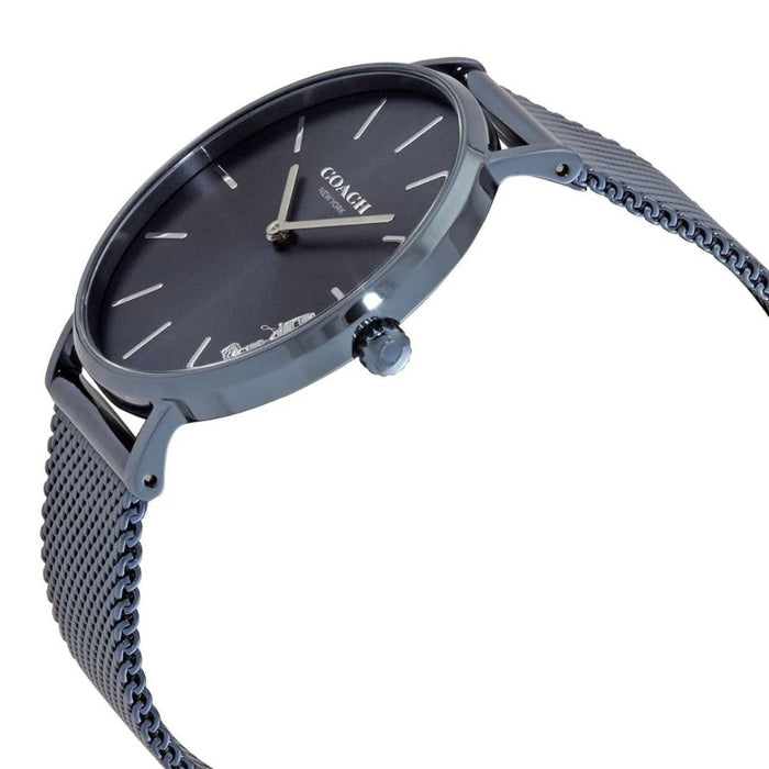 Coach New York Blue Dial Stainless Steel Mesh Watch - 14503485 - Authentic