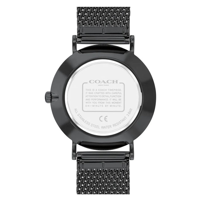 Coach Women’s Minimalist Watch – Black Dial, Gunmetal Mesh Bracelet 14503826 - Authentic
