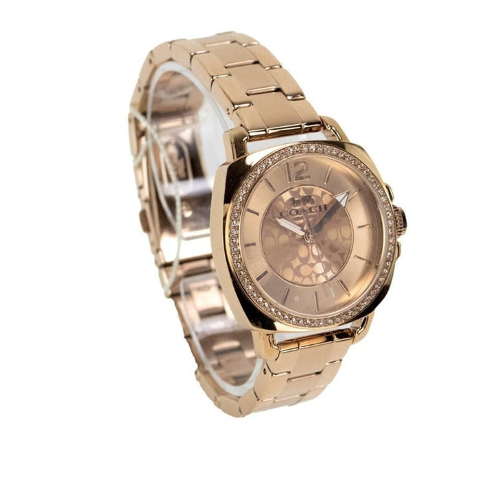 Coach New York Rose Gold Women’s Watch – Crystal Bezel & Signature Dial 14503142 - Authentic