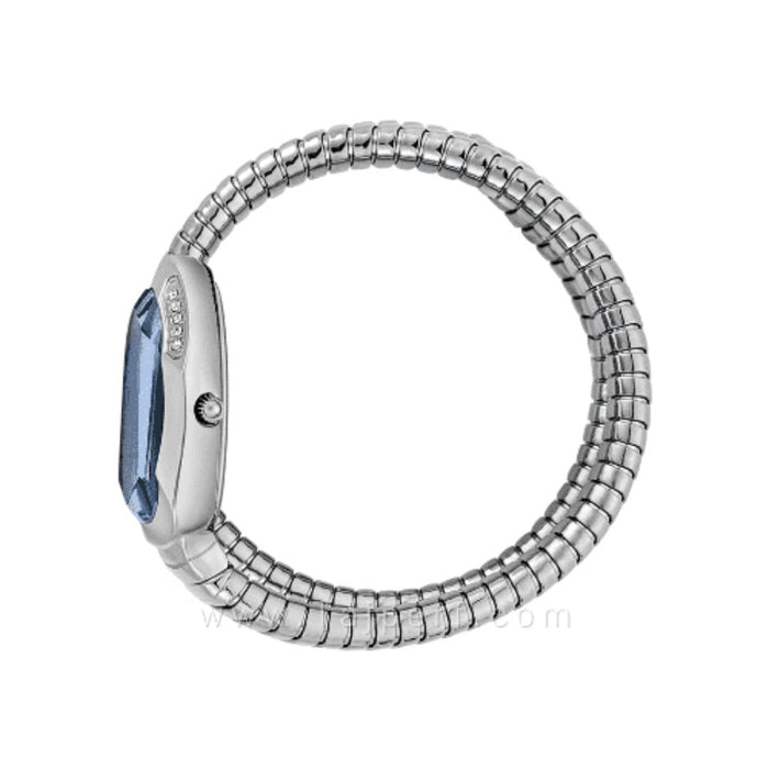 Just Cavalli Women's Silver Snake Coil Watch – Blue Dial jc1l209m0025 - Authentic