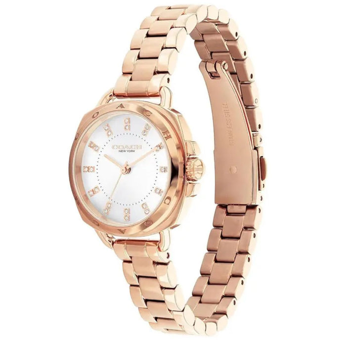 Coach New York Rose Gold Women’s Watch – White Dial & Crystal Hour Markers 14504154 - Authentic