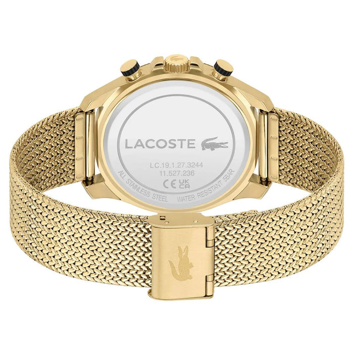 Lacoste Vienna Gold Mesh Chronograph Watch – Black Dial - 2011254 - Authentic