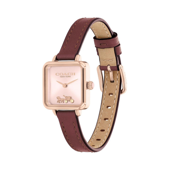 Coach Women’s Square Quartz Watch – Rose Gold Case with Pink Dial 14504229 - Authentic