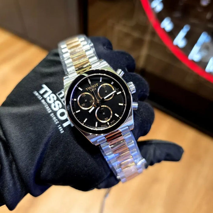 Tissot PRX Chronograph Two-Tone Black Dial – 42mm t149.417.22.051.01 - Swiss Factory