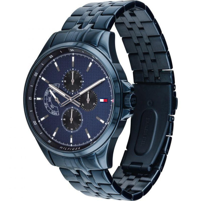 Tommy Hilfiger Men’s Blue Stainless Steel Chronograph Watch 1791618 - Authentic