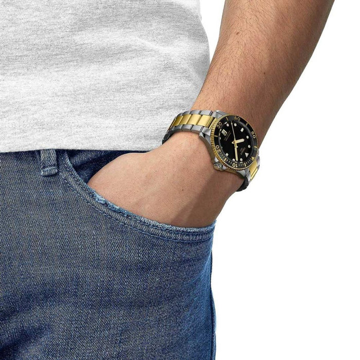 Tissot Seastar 1000 – Two Tone Gold & Steel | Black Dial | 300m Diver t120.410.22.051.00 - Authentic