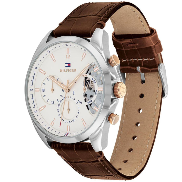 Tommy Hilfiger Men’s White Dial Chronograph Watch 1710450 - Authentic