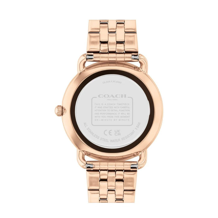 Coach New York Rose Gold Women’s Watch – White Dial with Floral & Heart Details 14504285 - Authentic