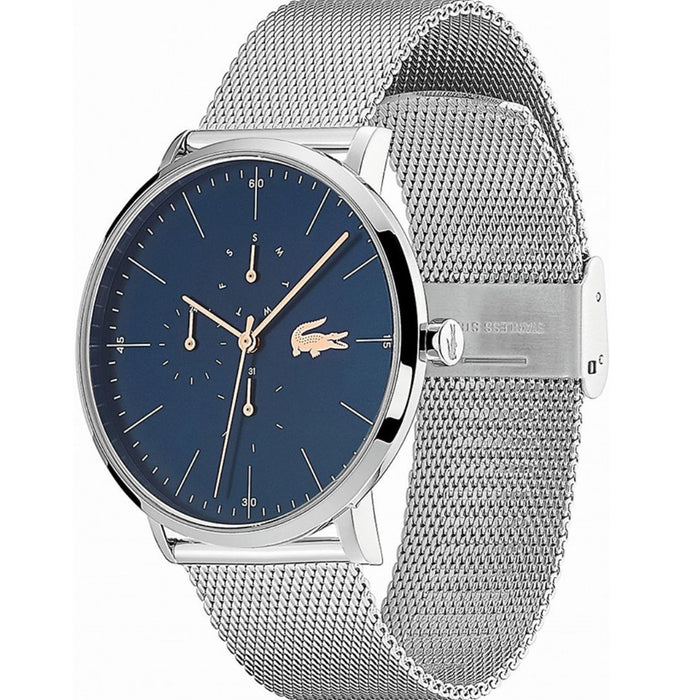 Lacoste Moon Watch Blue Dial Silver Mesh Strap - 2011024 - Authentic
