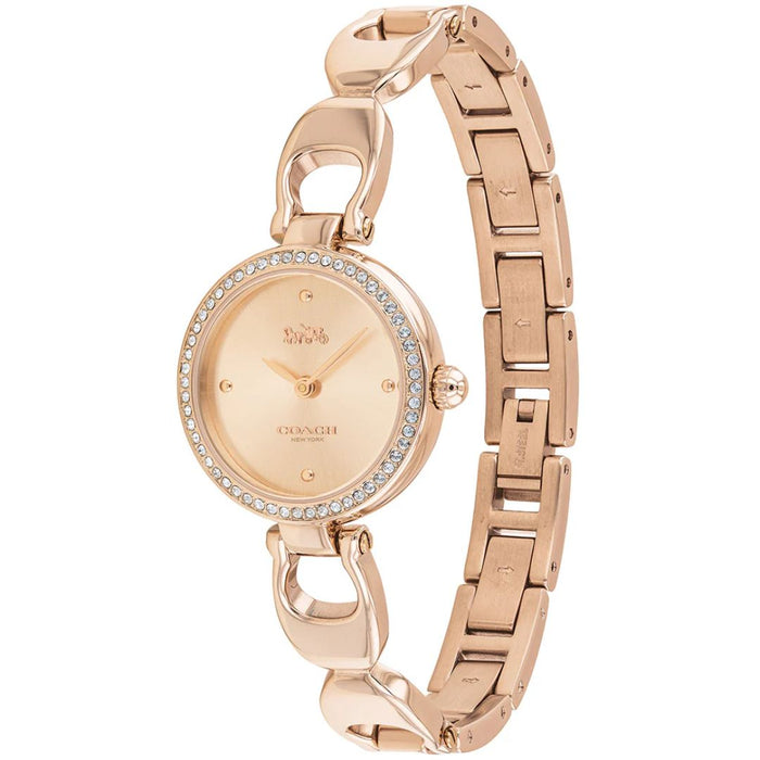 Coach New York Rose Gold Round Women’s Watch – Crystal Bezel Bracelet 14503172 - Authentic