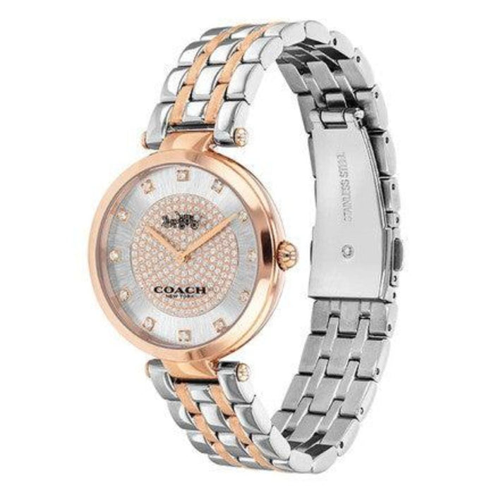 Coach Two-Tone Rose Gold & Silver Women’s Watch with Crystal Dial 14503644 - Authentic