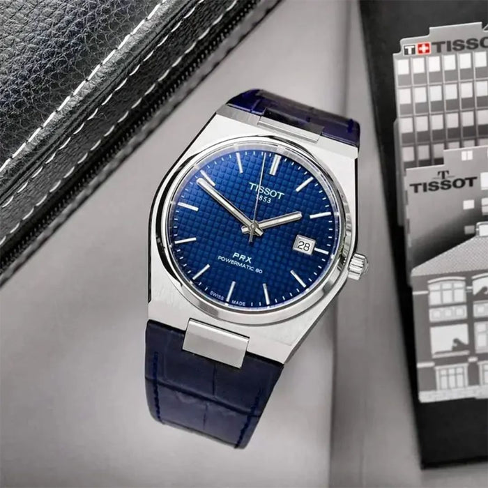 Tissot PRX Powermatic 80 Blue Dial Automatic – Leather Strap Edition T137.407.16.041.00 - Authentic