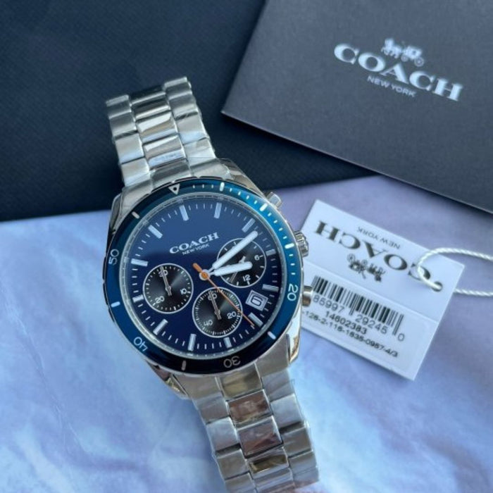 Coach Men’s Chronograph Stainless Steel Watch – Sport Luxury Design 14602383 - Authentic