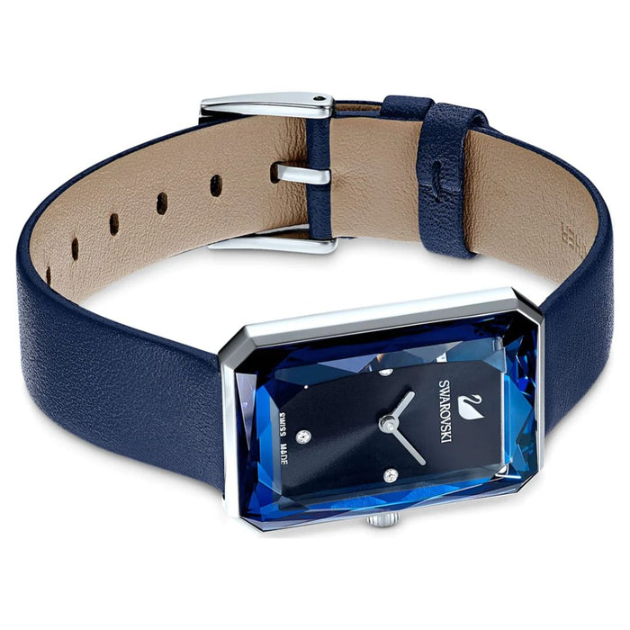 Swarovski Women’s Rectangular Blue Crystal Watch – Swiss Made 5547713 - Authentic