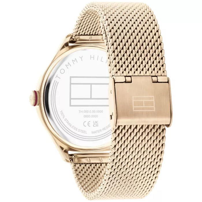 Tommy Hilfiger Rose Gold Mesh Watch with Crystal Bezel for Women 1782653 - Authentic