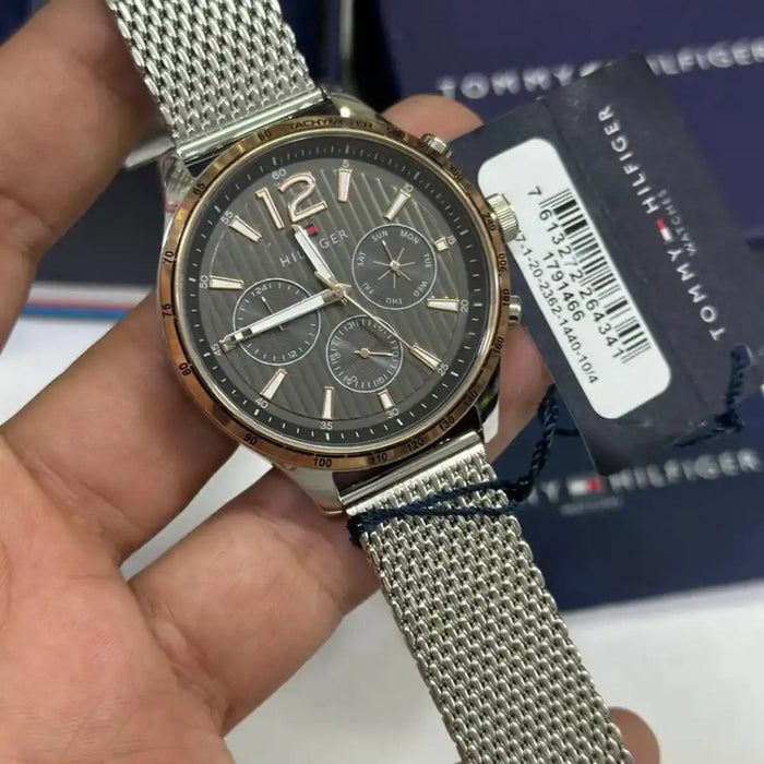 Tommy Hilfiger Men’s Chronograph Brown Dial Two-Tone 1791466 - Authentic