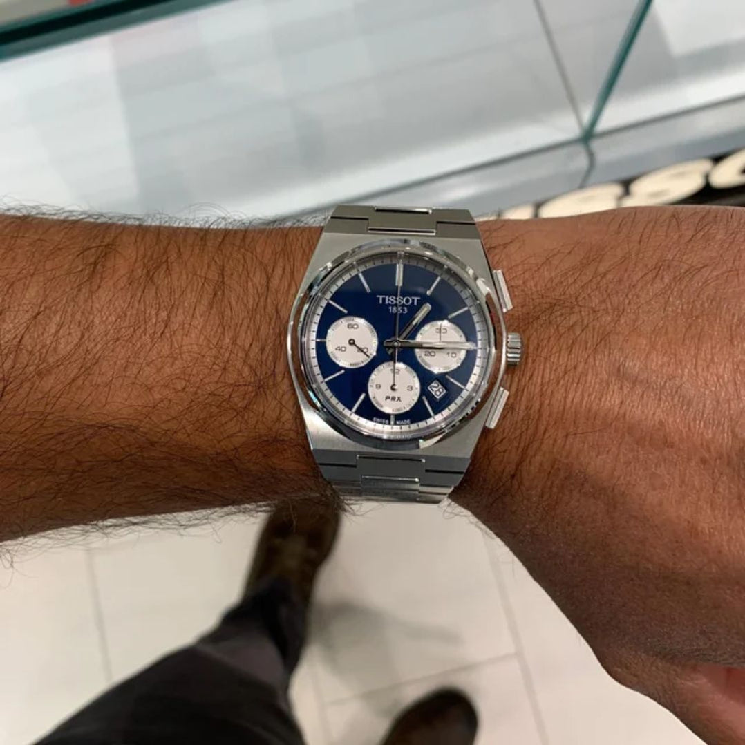 Tissot PRX Chronograph Blue Dial Stainless Steel Men’s Watch t137.427 ...