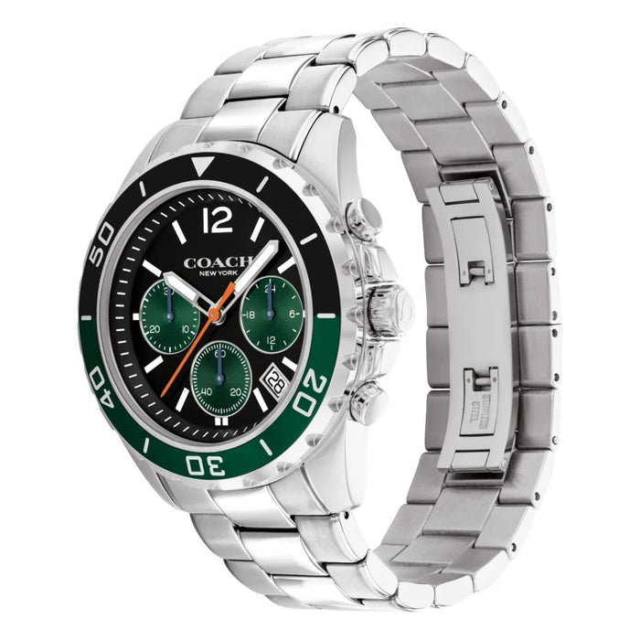 Coach Men’s Chronograph Watch – Stainless Steel Case & Bracelet, Black Dial 14602557 - Authentic