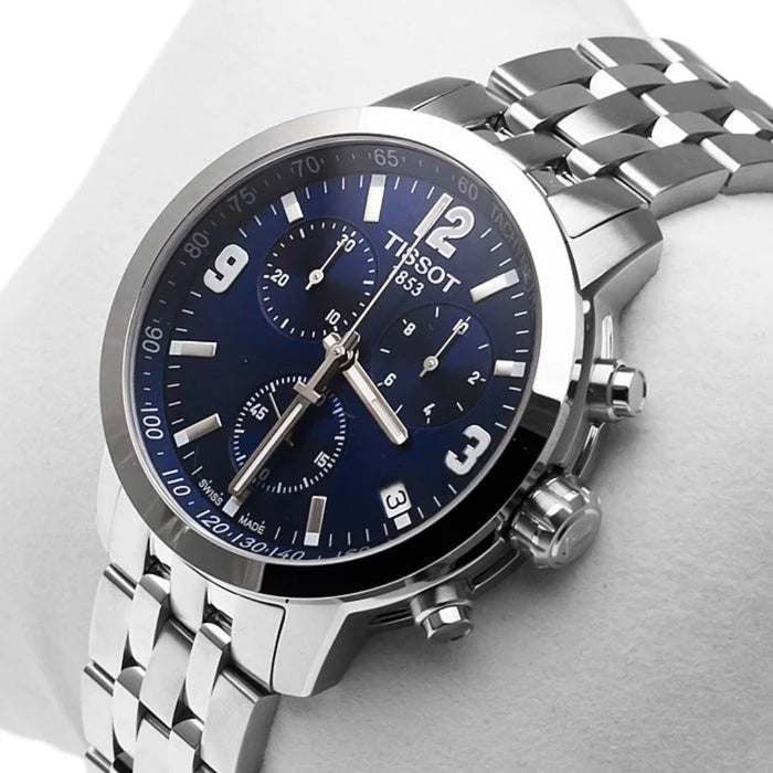 Tissot PRC 200 Chronograph – Blue Dial 42MM | Tachymeter | Stainless Steel t055.417.11.047.00 - Authentic