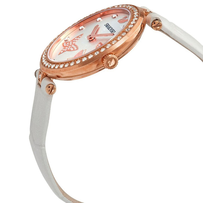 Swarovski Crystalline Delight White Leather Butterfly Watch - 5412364 - Authentic