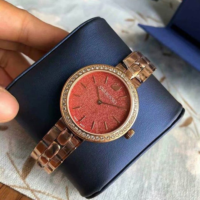 Swarovski Crystalline Aura Rose-Gold Women’s Watch – Pink Dial (Swiss Made) 5182250 - Authentic