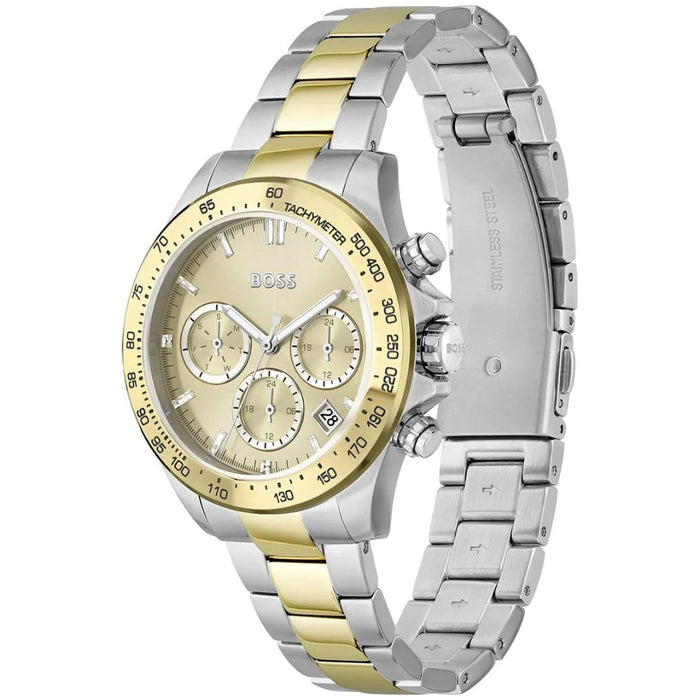 Hugo Boss Two-Tone Gold & Silver Chronograph Ladies Watch 1502618 - Authentic