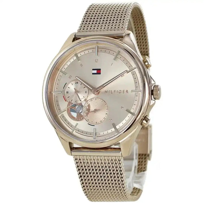 Tommy Hilfiger Champagne Gold Mesh Multifunction Watch 1782486 - Authentic