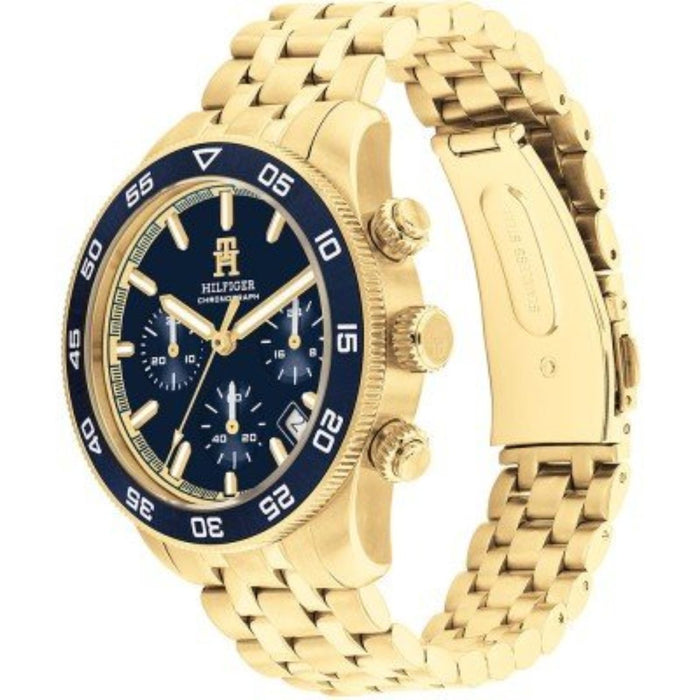 Tommy Hilfiger Chronograph – Gold Stainless Steel with Blue Dial 1792158 - Authentic