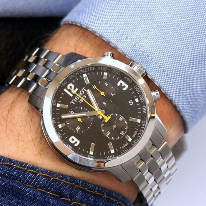 Tissot PRC 200 Chronograph 42MM – Black Dial | Tachymeter | Stainless Steel t055.417.11.057.00 - Authentic