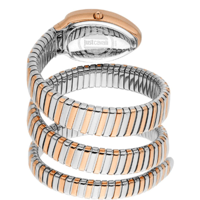 Just Cavalli Serpente Two-Tone Red Dial Women’s Watch JC1L232M0065 - Authentic