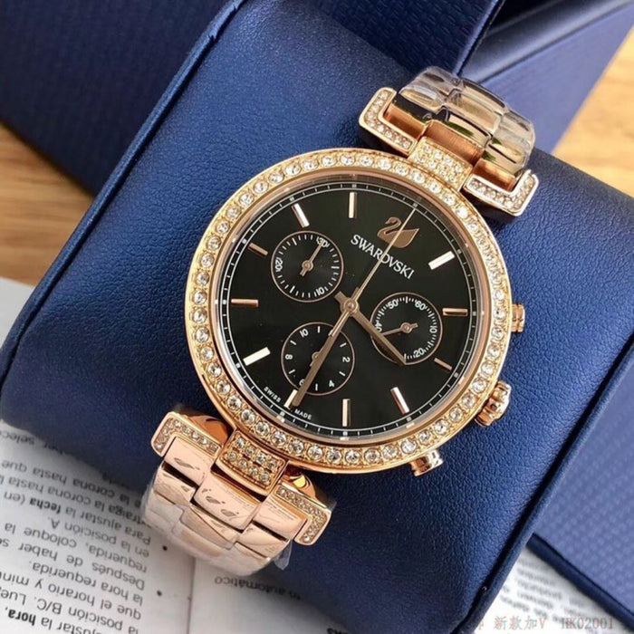 Swarovski Crystalline Delight Chronograph Gold Bracelet Watch - 5295366 - Authentic