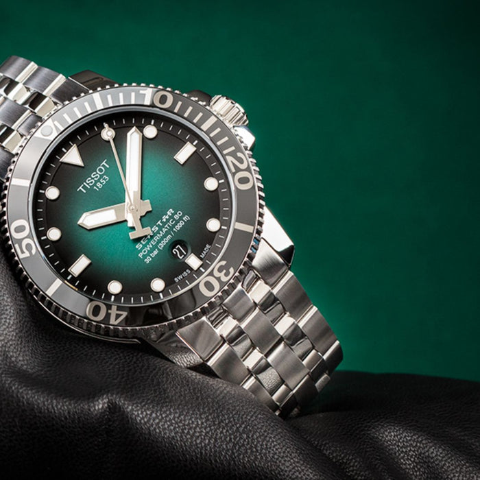 Tissot Seastar 1000 Powermatic 80 Green Gradient Dial Men’s Watch - T120.407.11.091.01- Swiss Factory