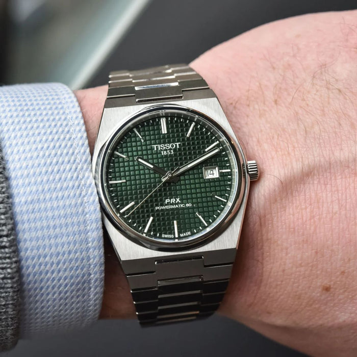 Tissot PRX Powermatic 80 Green Dial 40MM – Stainless Steel Bracelet t137.407.11.091.00 - Authentic