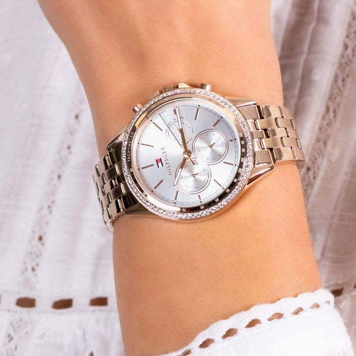 Tommy Hilfiger Women’s Rose Gold Crystal Chronograph Watch 1781978 - Authentic