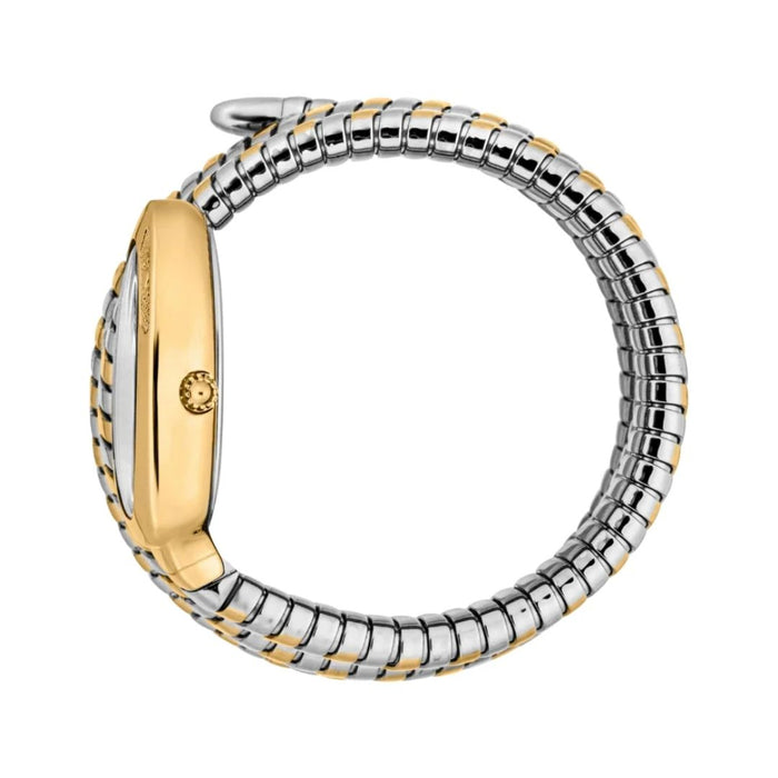 Just Cavalli Serpente Two-Tone White Crystal Dial Watch - Authentic