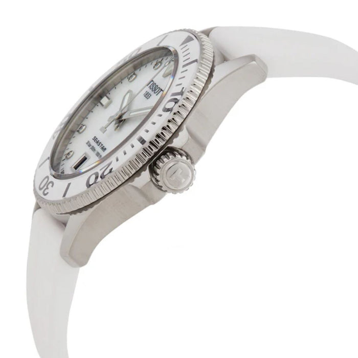 Tissot Seastar 1000 – White Dial | Rubber Strap | 300m Diver t120.210.17.116.00 - Authentic