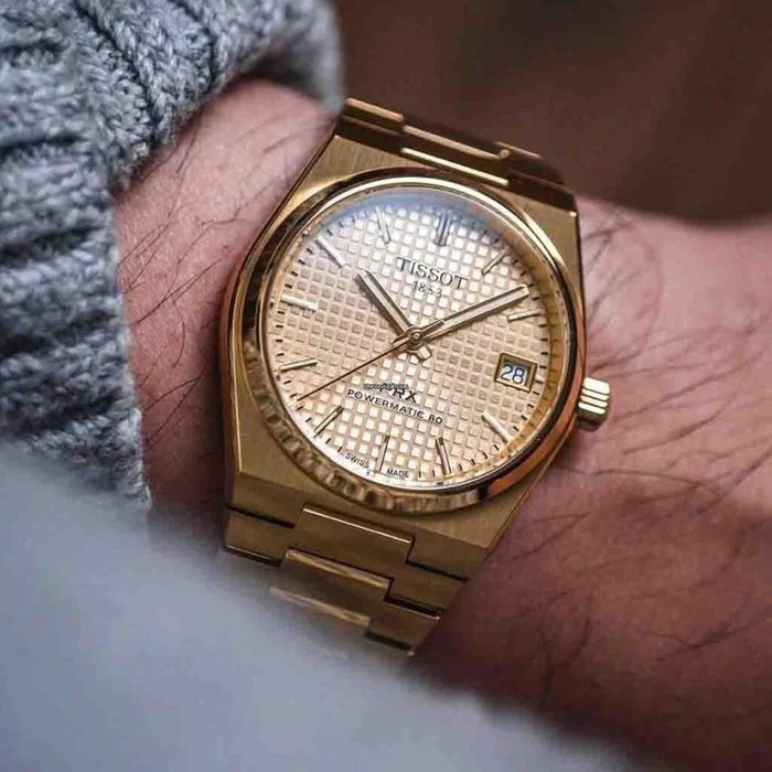 Tissot PRX Powermatic 80 – Full Gold Stainless Steel Automatic 40mm t137.407.33.021.00 - Swiss Factory
