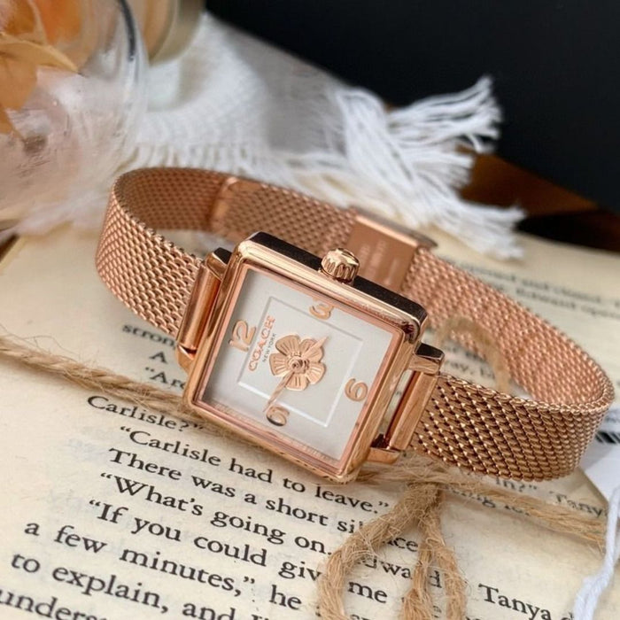 Coach Women’s Quartz Watch – Stainless Steel Case with Leather Strap 14503698 - Authentic