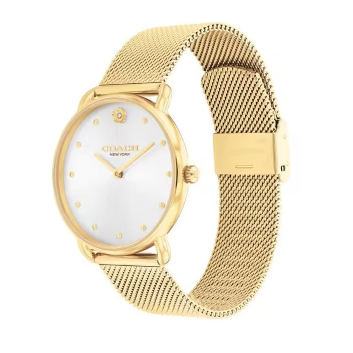 Coach Gold Mesh Strap Watch – Minimal Elegant Design 14504208 - Authentic