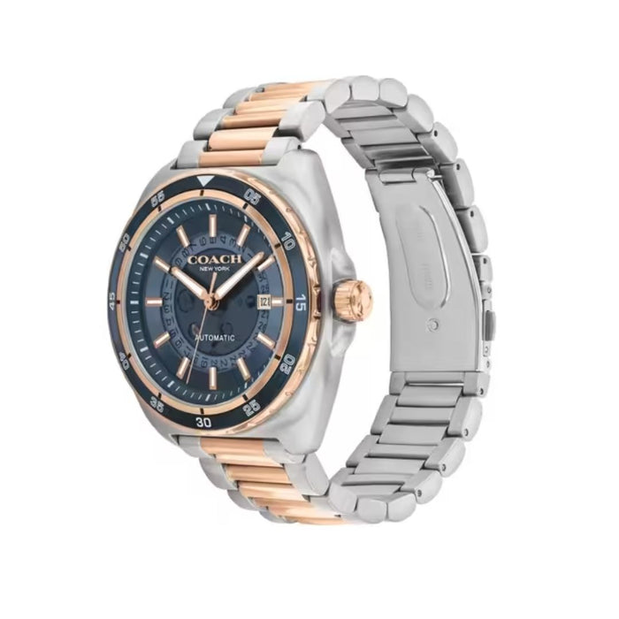 Coach Automatic Two-Tone Stainless Steel Watch – Blue Dial (Rose Gold Accents) 14602729 - Authentic